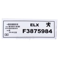 برگه بارکد شیشه پژو elx