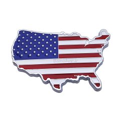 آرم فلزی نقشه و پرچم آمریکا