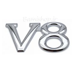 آرم V8 چسب دار با روکش کروم